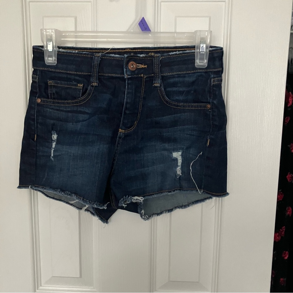 Arizona Medium Wash Distressed Juniors Jean Shorts